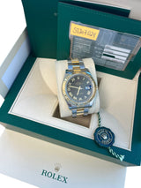 Rolex Datejust II 41mm 18K Gold Steel Two-Tone Black Roman Dial Men Watch 116333