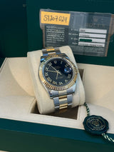 Rolex Datejust II 41mm 18K Gold Steel Two-Tone Black Roman Dial Men Watch 116333