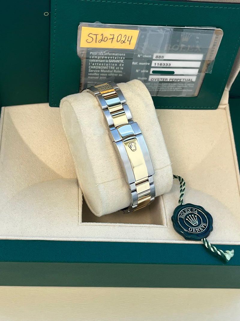 Rolex Datejust II 41mm 18K Gold Steel Two-Tone Black Roman Dial Men Watch 116333