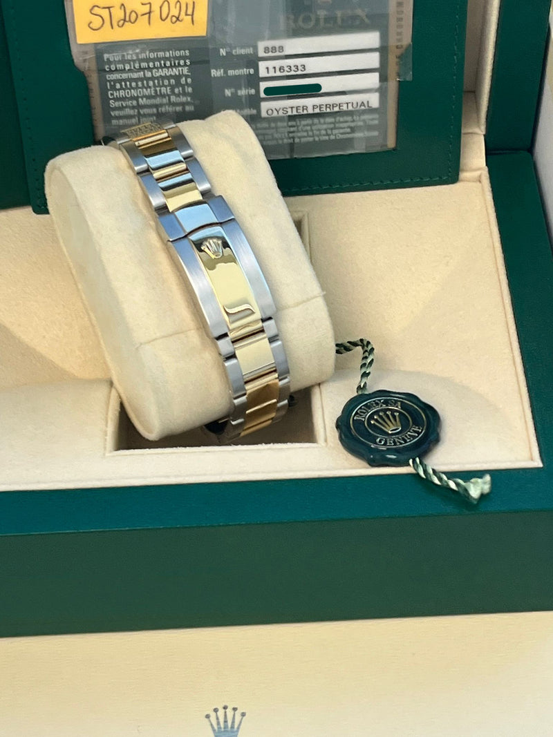 Rolex Datejust II 41mm 18K Gold Steel Two-Tone Black Roman Dial Men Watch 116333