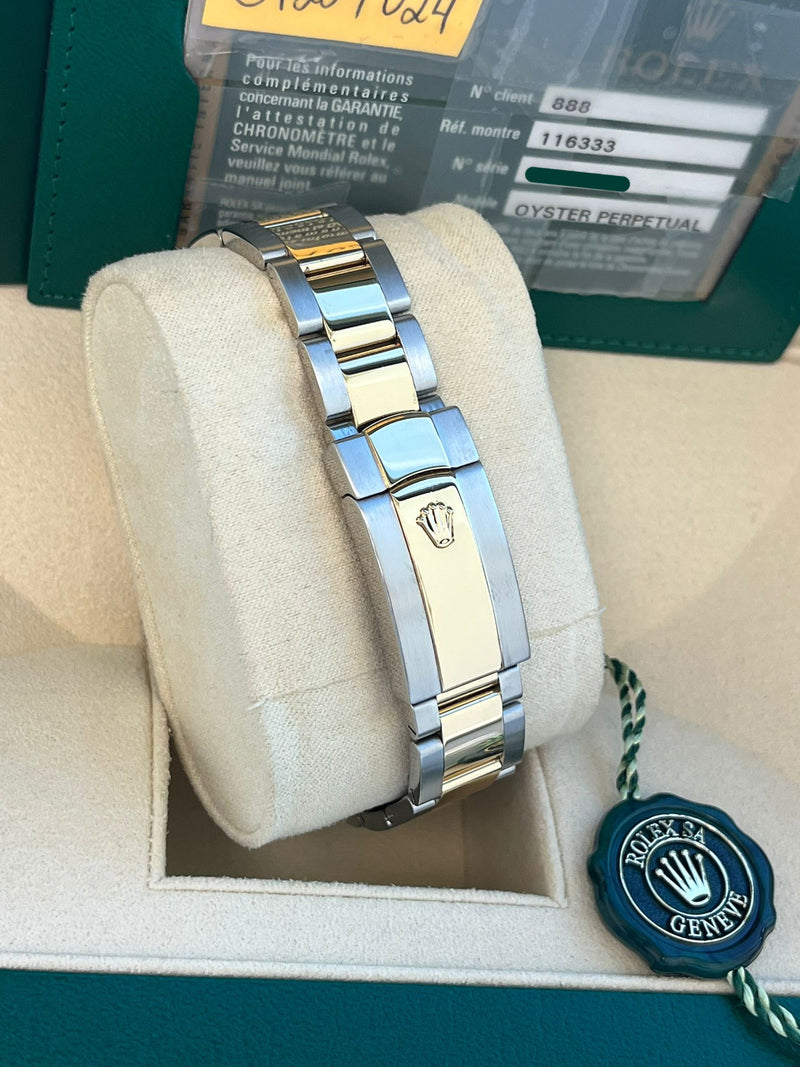 Rolex Datejust II 41mm 18K Gold Steel Two-Tone Black Roman Dial Men Watch 116333