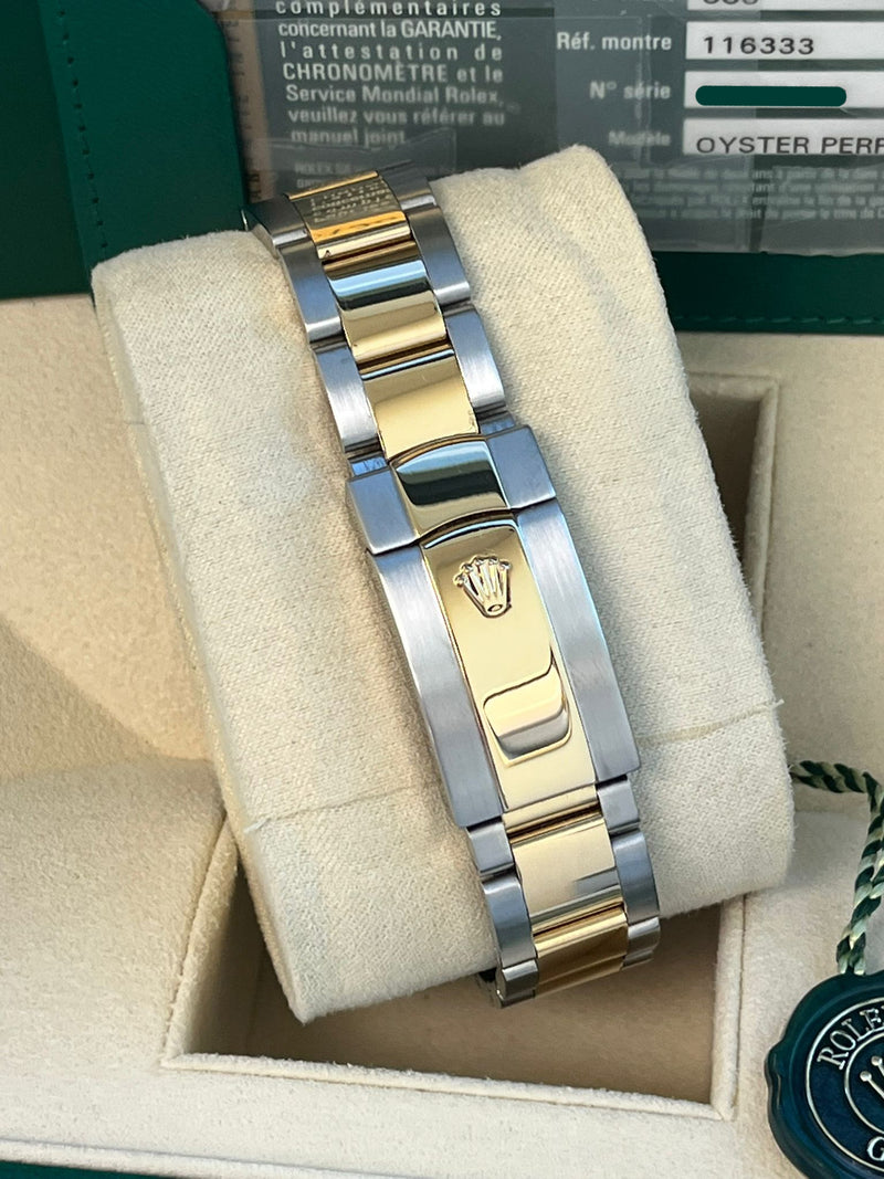 Rolex Datejust II 41mm 18K Gold Steel Two-Tone Black Roman Dial Men Watch 116333