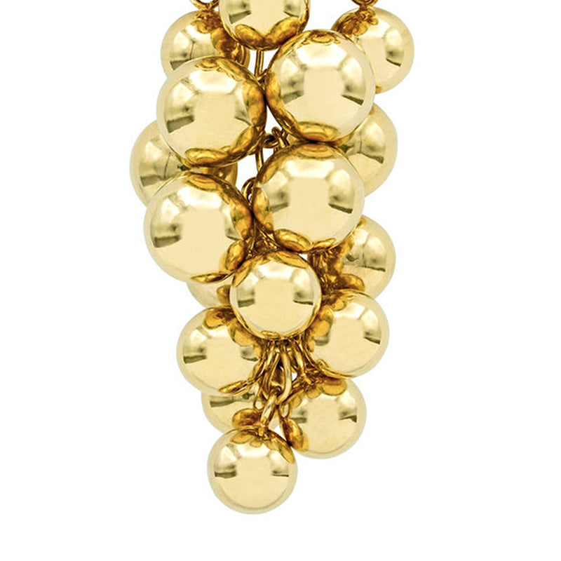 Irene Lummertz Gold Grape Earrings 18K Yellow Gold Spheres Cluster Design