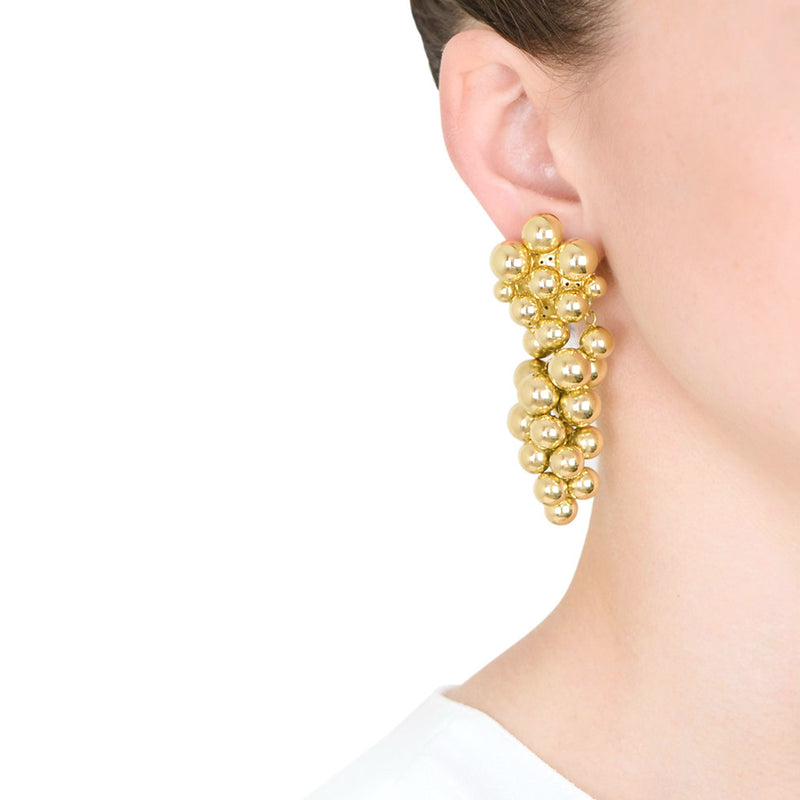 Irene Lummertz Gold Grape Earrings 18K Yellow Gold Spheres Cluster Design