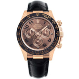 Rolex Daytona Cosmograph Ceramic Bezel Crocodile Strap Rose Gold Watch 116515LN
