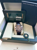 Rolex Daytona Cosmograph Ceramic Bezel Crocodile Strap Rose Gold Watch 116515LN
