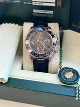 Rolex Daytona Cosmograph Ceramic Bezel Crocodile Strap Rose Gold Watch 116515LN