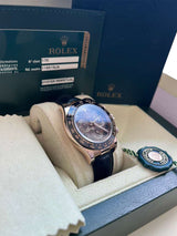 Rolex Daytona Cosmograph Ceramic Bezel Crocodile Strap Rose Gold Watch 116515LN
