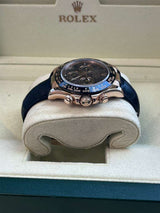 Rolex Daytona Cosmograph Ceramic Bezel Crocodile Strap Rose Gold Watch 116515LN