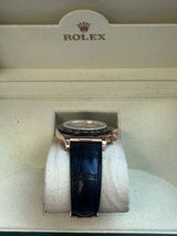 Rolex Daytona Cosmograph Ceramic Bezel Crocodile Strap Rose Gold Watch 116515LN