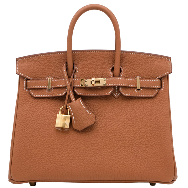 Hermes Birkin 25 Gold Togo Leather Gold Hardware 2025 Handbag