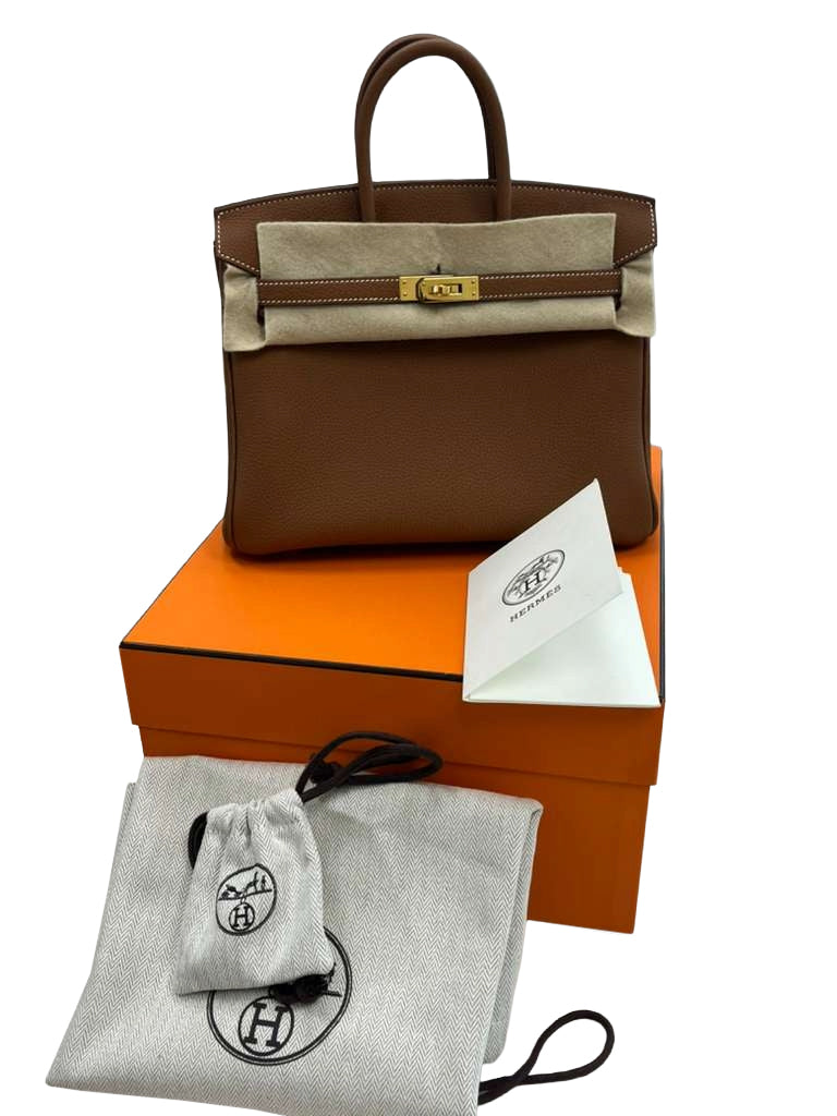 Hermes Birkin 25 Gold Togo Leather Gold Hardware 2025 Handbag