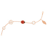Van Cleef & Arpels Lucky Spring Bracelet MOP Carnelian Onyx 5 Motifs Rose Gold