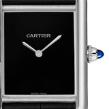 Cartier Tank Must de Cartier Watch Black Lacquered Dial Steel Watch WSTA0108