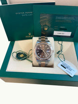 Rolex Datejust 41mm Two-Tone Rose Gold Oystersteel Chocolate Dial Watch 126331