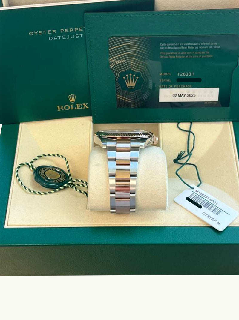 Rolex Datejust 41mm Two-Tone Rose Gold Oystersteel Chocolate Dial Watch 126331