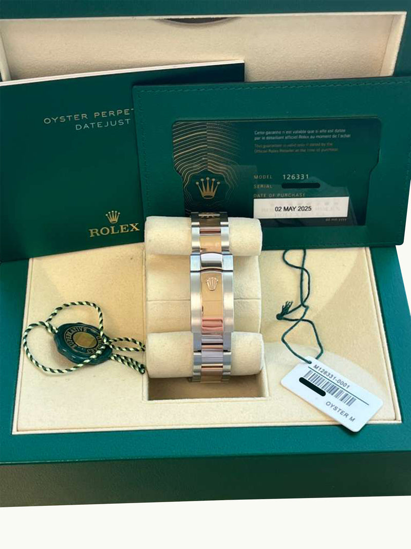 Rolex Datejust 41mm Two-Tone Rose Gold Oystersteel Chocolate Dial Watch 126331