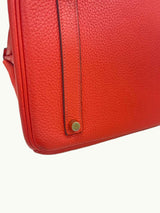 Hermes Birkin 35cm Rouge Pivoine Clemence Leather Gold Hardware Handbag