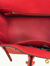 Hermes Birkin 35cm Rouge Pivoine Clemence Leather Gold Hardware Handbag