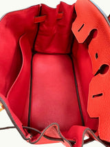 Hermes Birkin 35cm Rouge Pivoine Clemence Leather Gold Hardware Handbag