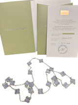 Van Cleef & Arpels Vintage Alhambra Long Necklace 20 Chalcedony Motifs 18k Gold