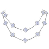 Van Cleef & Arpels Vintage Alhambra Long Necklace 20 Chalcedony Motifs 18k Gold