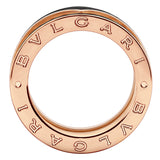 Bulgari B.zero1 Rock Two-Band Studded Spiral Black Ceramic Ring 18K Rose Gold