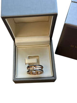 Bulgari B.zero1 Rock Two-Band Studded Spiral Black Ceramic Ring 18K Rose Gold