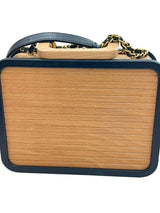 Chanel Vanity Case Chip-On Wood Leather Box with Chain Strap AS2927