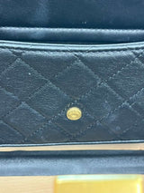 Chanel Vanity Case Chip-On Wood Leather Box with Chain Strap AS2927