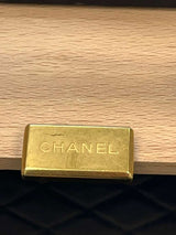 Chanel Vanity Case Chip-On Wood Leather Box with Chain Strap AS2927