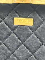 Chanel Vanity Case Chip-On Wood Leather Box with Chain Strap AS2927