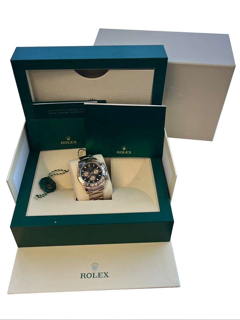 Rolex Daytona Chronograph 40mm Black Dial 18K Rose Gold Mens Watch 116505