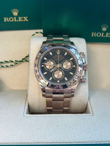Rolex Daytona Chronograph 40mm Black Dial 18K Rose Gold Mens Watch 116505