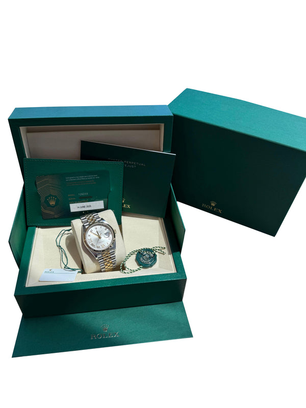 Rolex Datejust 36 Silver Roman 6-9 Diamond Dial Gold Steel Jubilee Watch 126233