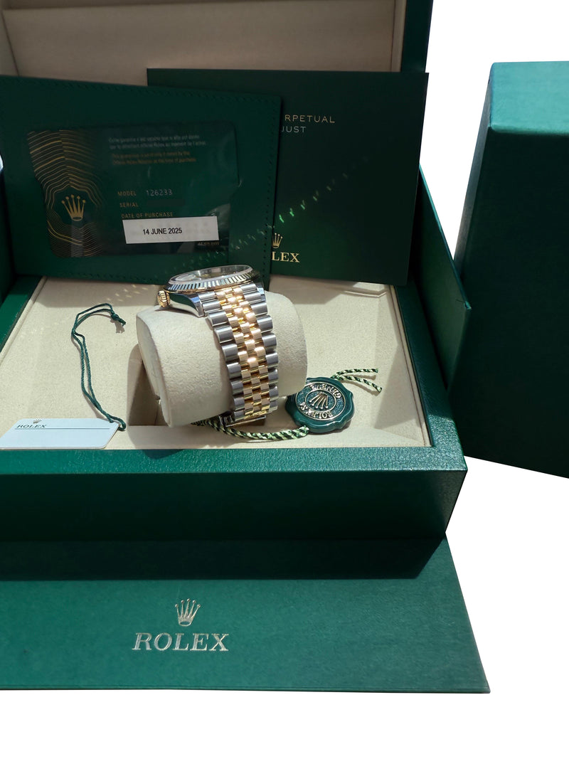 Rolex Datejust 36 Silver Roman 6-9 Diamond Dial Gold Steel Jubilee Watch 126233