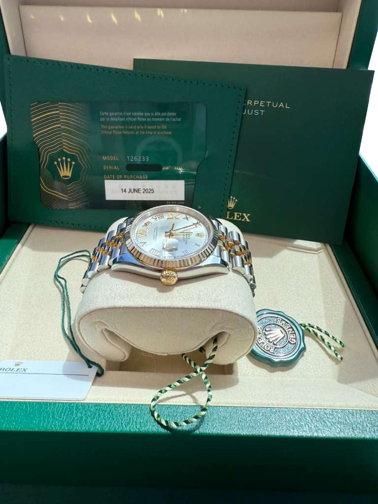 Rolex Datejust 36 Silver Roman 6-9 Diamond Dial Gold Steel Jubilee Watch 126233
