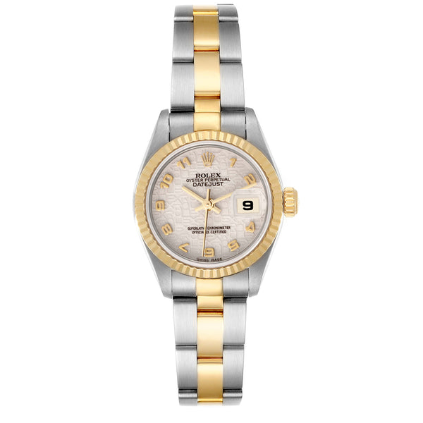 Rolex Lady-Datejust Steel Yellow Gold Ivory Anniversary Dial Oyster Watch 79173