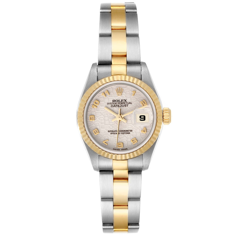 Rolex Lady-Datejust Steel Yellow Gold Ivory Anniversary Dial Oyster Watch 79173