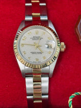 Rolex Lady-Datejust Steel Yellow Gold Ivory Anniversary Dial Oyster Watch 79173