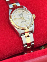 Rolex Lady-Datejust Steel Yellow Gold Ivory Anniversary Dial Oyster Watch 79173