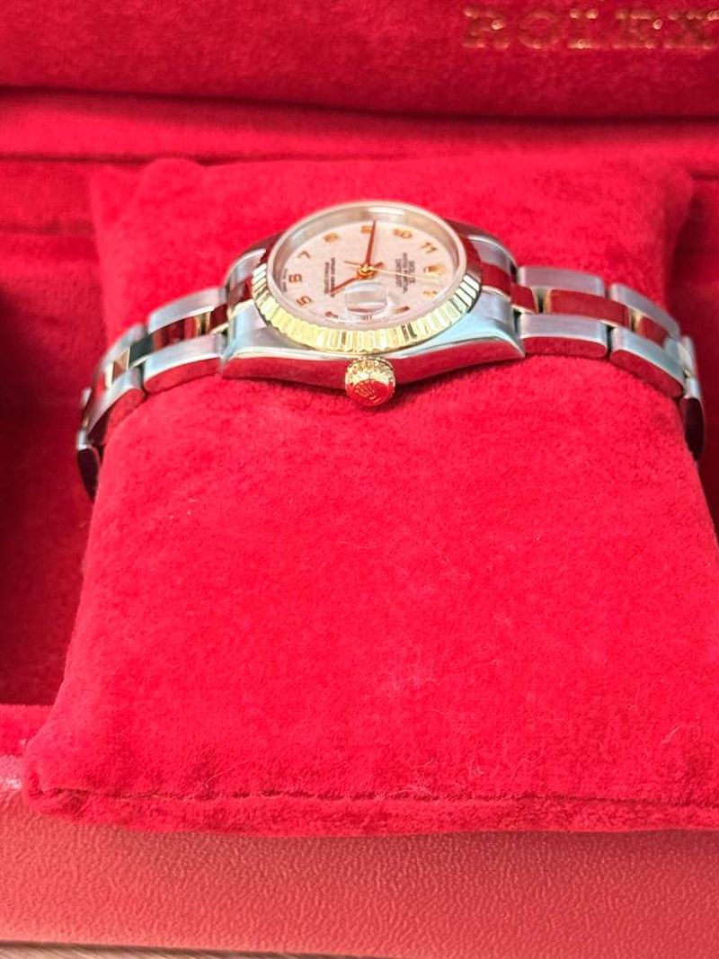 Rolex Lady-Datejust Steel Yellow Gold Ivory Anniversary Dial Oyster Watch 79173