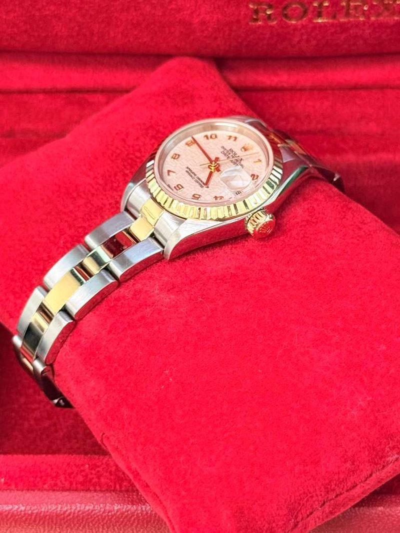 Rolex Lady-Datejust Steel Yellow Gold Ivory Anniversary Dial Oyster Watch 79173