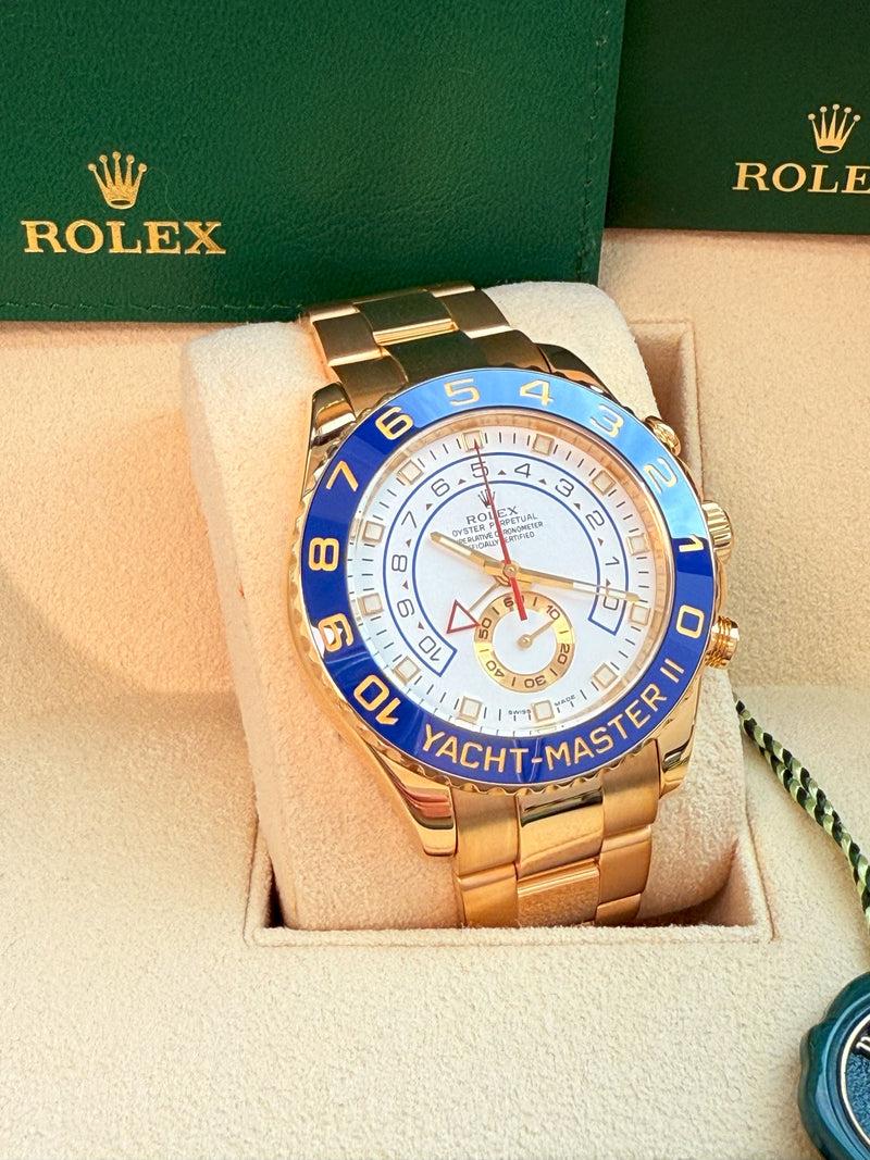 Rolex Yacht-Master II 44mm Chronograph Yellow Gold Oyster Bracelet Watch 116688