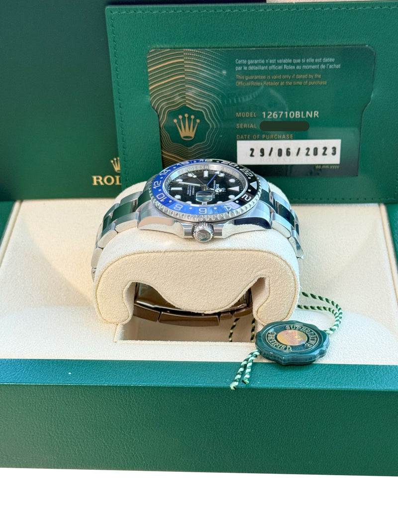 Rolex GMT-Master II 40mm Batman Black Blue Ceramic Bezel Oyster Watch 126710