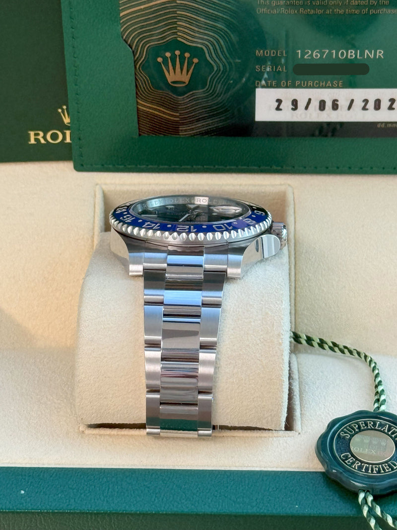 Rolex GMT-Master II 40mm Batman Black Blue Ceramic Bezel Oyster Watch 126710