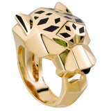 Cartier Panthère de Cartier Tsavorite Garnets Onyx Ring Yellow Gold