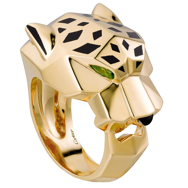 Cartier Panthère de Cartier Tsavorite Garnets Onyx Ring Yellow Gold
