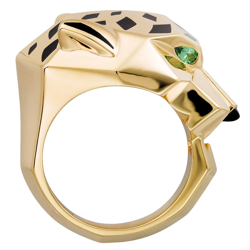 Cartier Panthère de Cartier Tsavorite Garnets Onyx Ring Yellow Gold