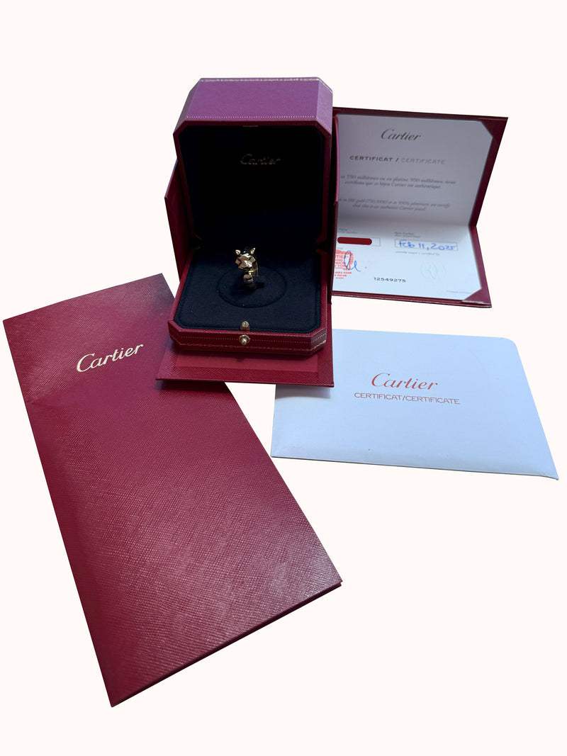 Cartier Panthère de Cartier Tsavorite Garnets Onyx Ring Yellow Gold